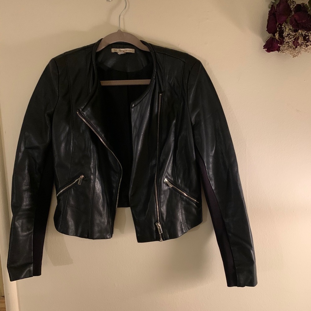 Cropped Black Pleather Jacket